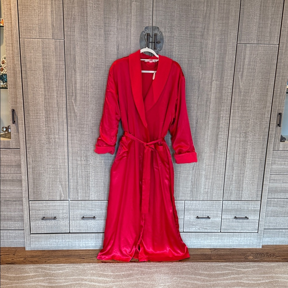 Victoria’s Secret 2003 Victoria's Satin Flannel Fleece Long Robe - Picture 5 of 14